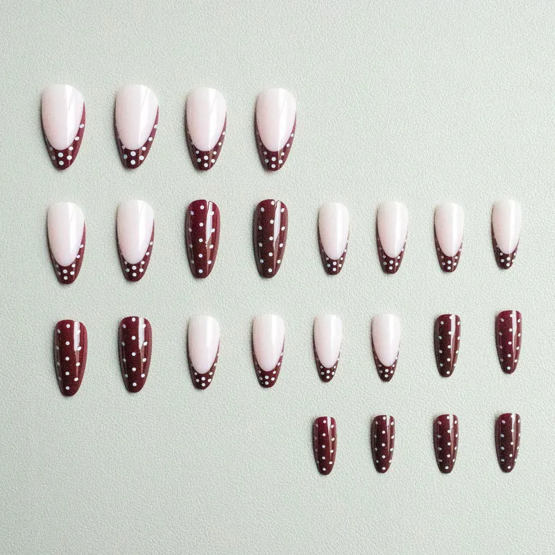 Elegantes abstraktes französisches Nagelkunst-Set