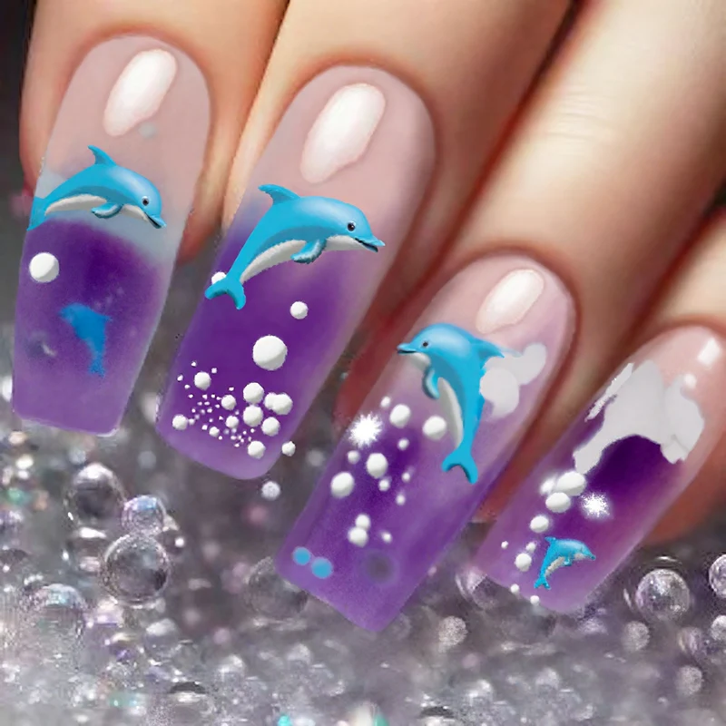 Delfin-Themen Künstliches Nageldesign Set