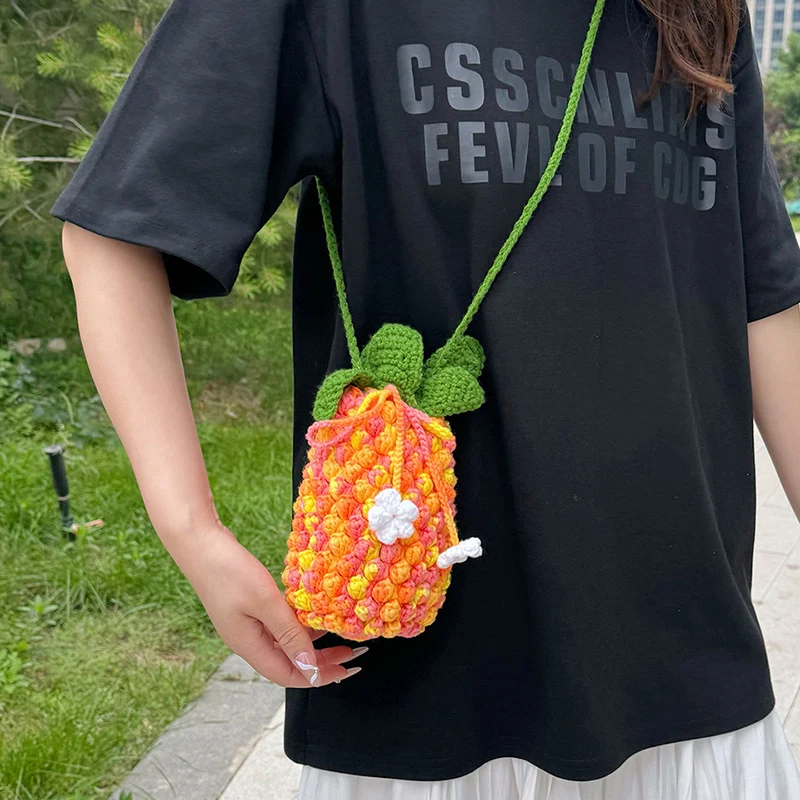 Häkel Blumen Mini Tasche