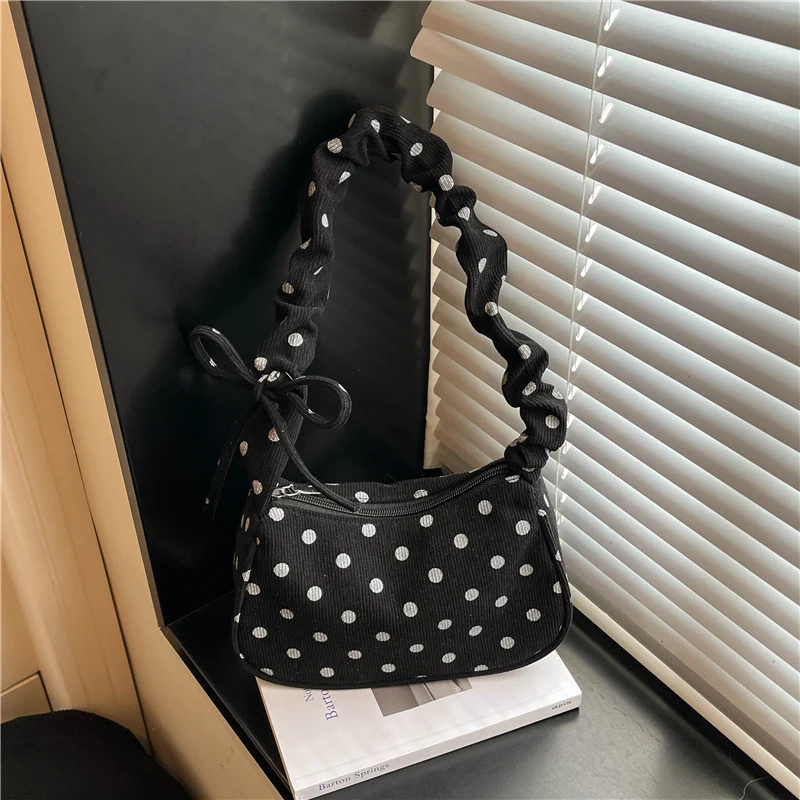 Polka Dot Texturiertes Schultertasche