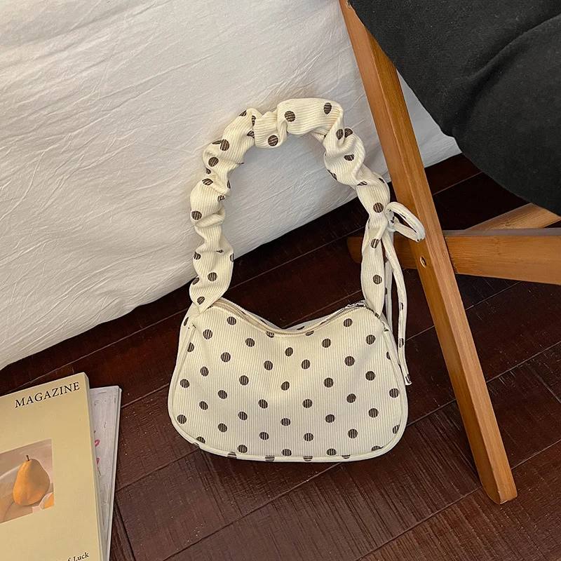 Polka Dot Texturiertes Schultertasche