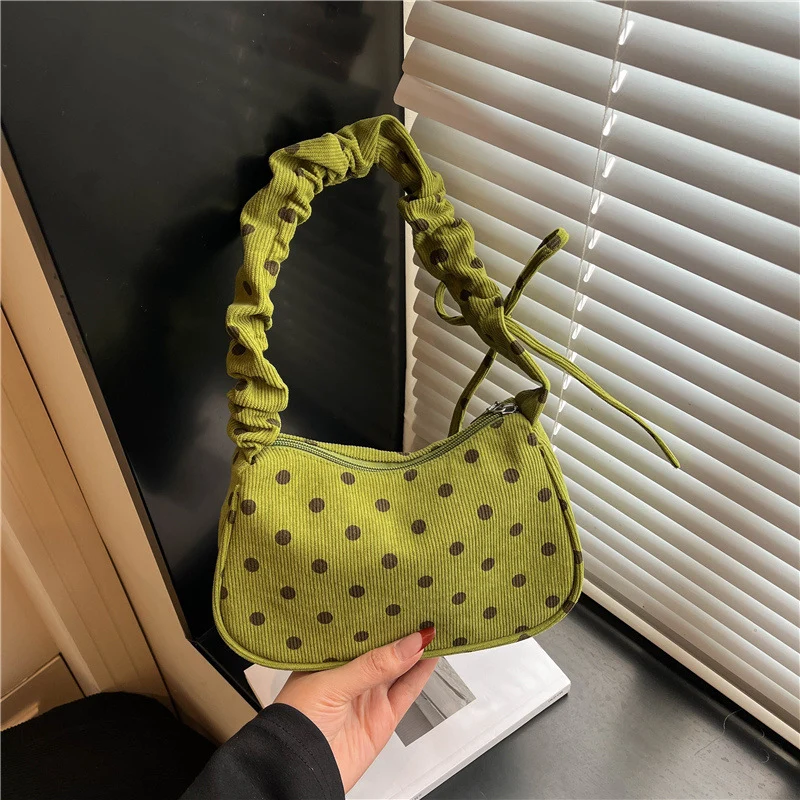 Polka Dot Texturiertes Schultertasche