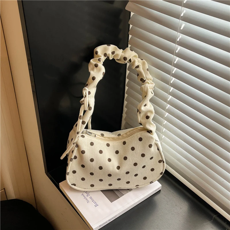 Polka Dot Texturiertes Schultertasche