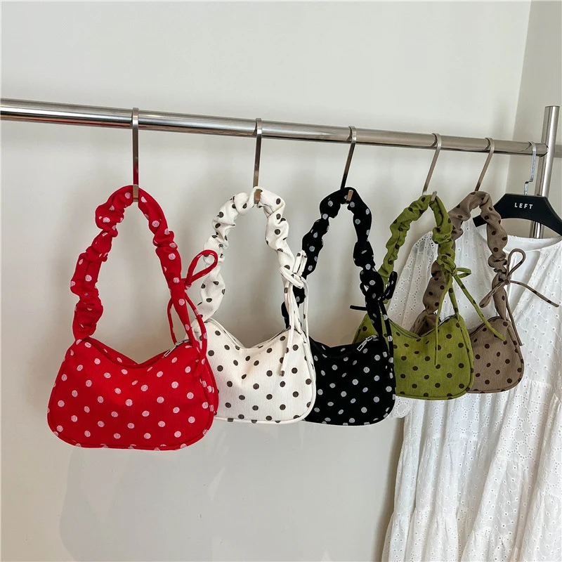 Polka Dot Texturiertes Schultertasche
