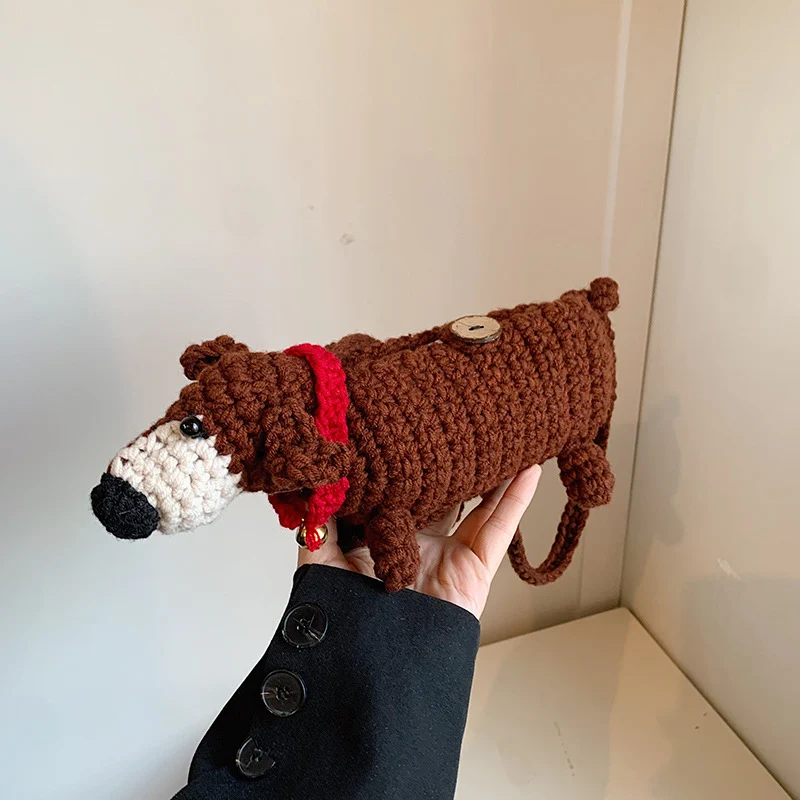 Adorable gehäkelte hundethemen Umhängetasche