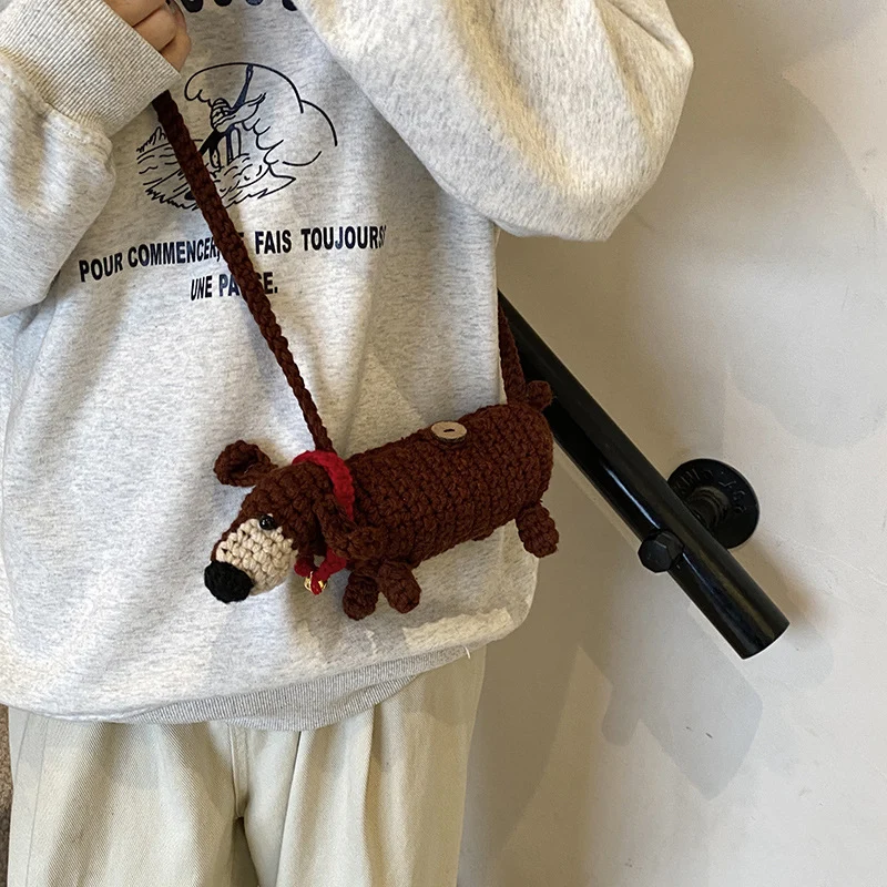 Adorable gehäkelte hundethemen Umhängetasche