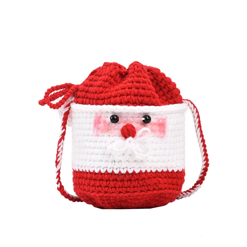 Niedliche Weihnachtsmann-Themen Häkel Crossbody-Tasche