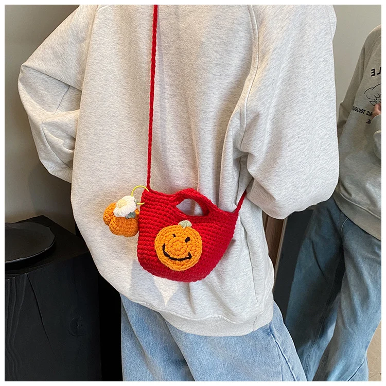 Verspielt Kürbis-Themen Häkel-Handtasche