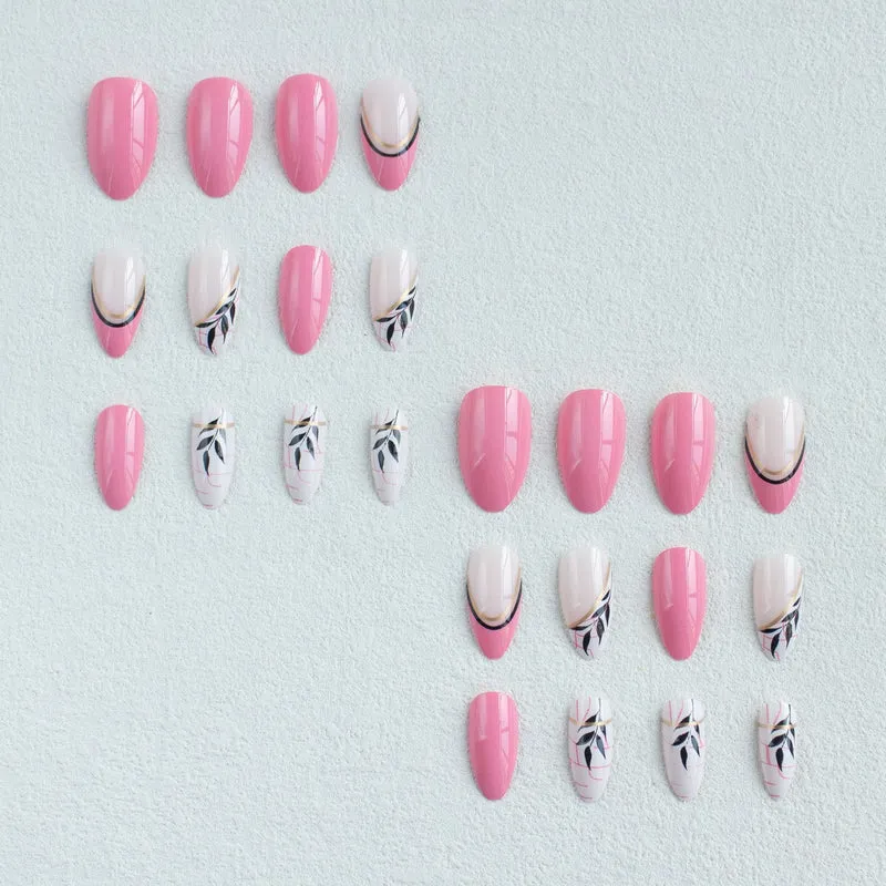 Elegantes Blumenkunst-Nagelset
