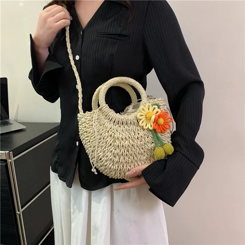 Handgefertigte Geflochtene Strohtasche