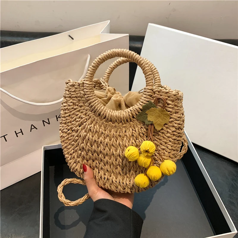 Handgefertigte Geflochtene Strohtasche