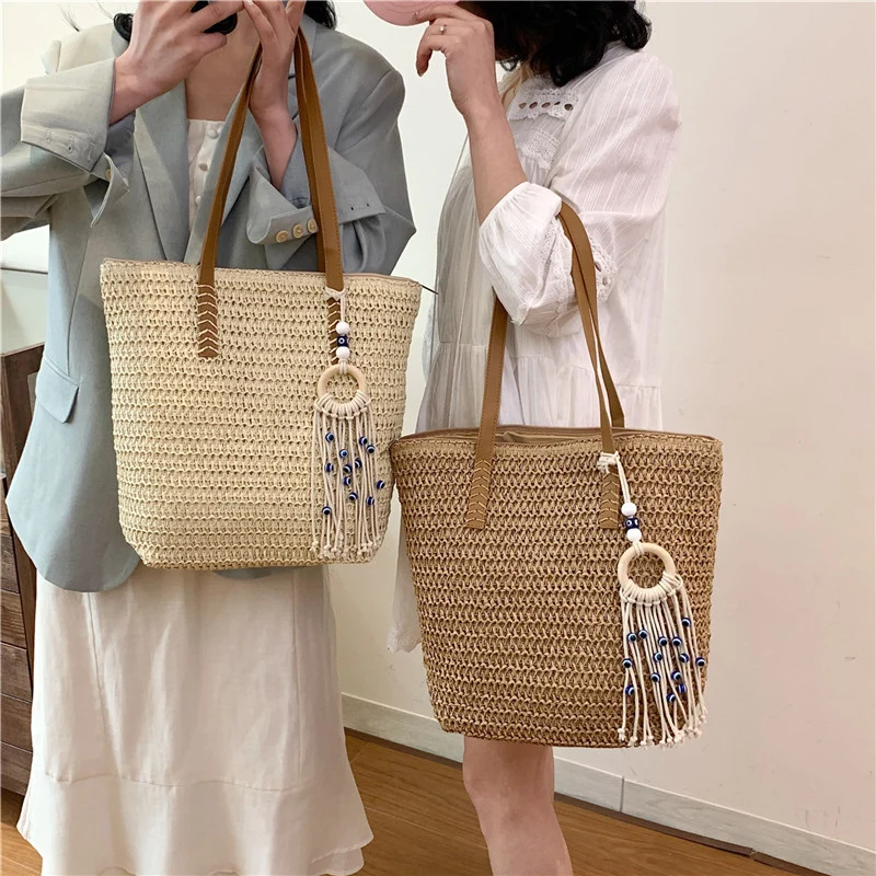 Handgefertigte Strohtasche