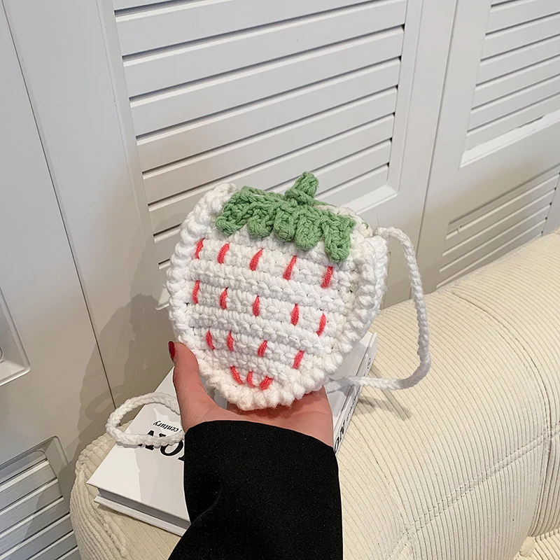 Erdbeer-Themen gehäkelte Handtasche