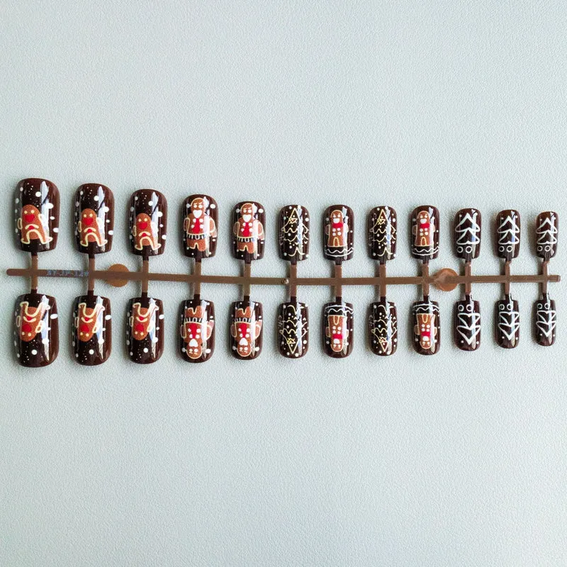 Festliches Lebkuchen-Motiv Nail Art Set