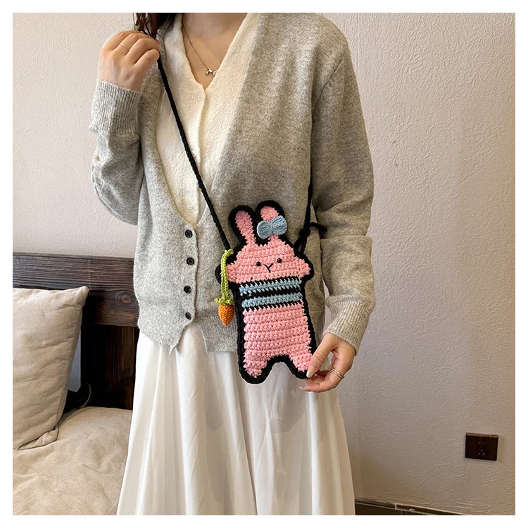 Spaß Häkelkaninchen Tasche