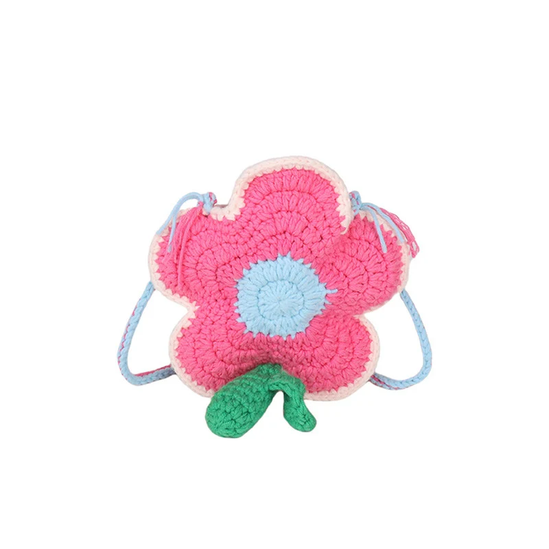 Blumenmuster Häkel Mini Tasche