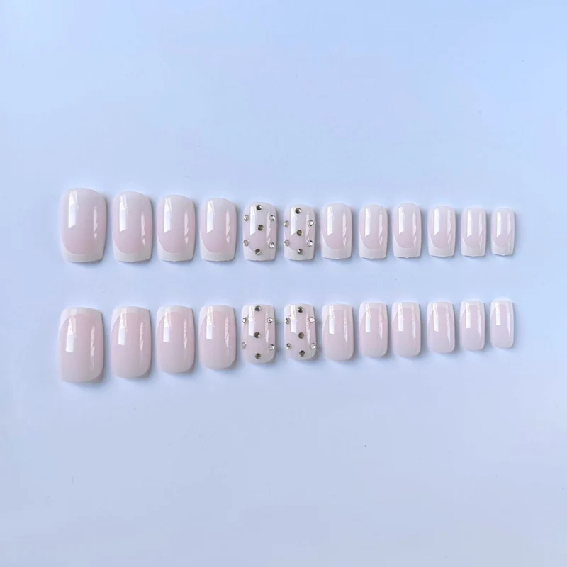 Dekoratives Strass Französisch-Spitze Nagelkunst-Set