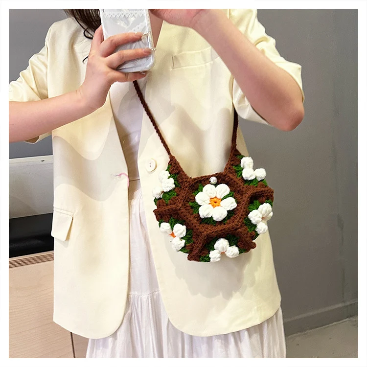 Handgefertigte Floral Häkelhandtasche