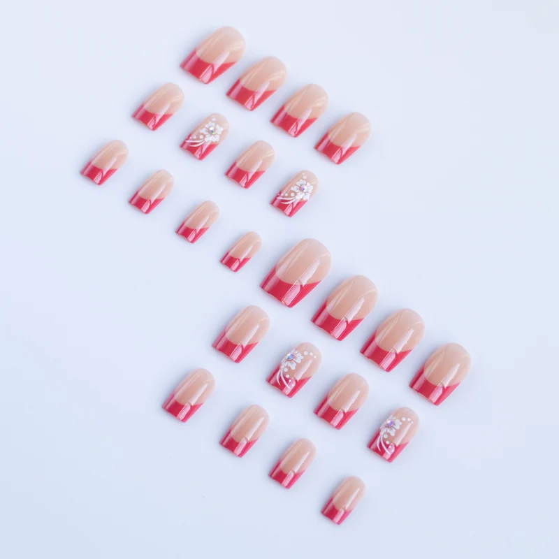 Florale Acryl-Nagelkunst