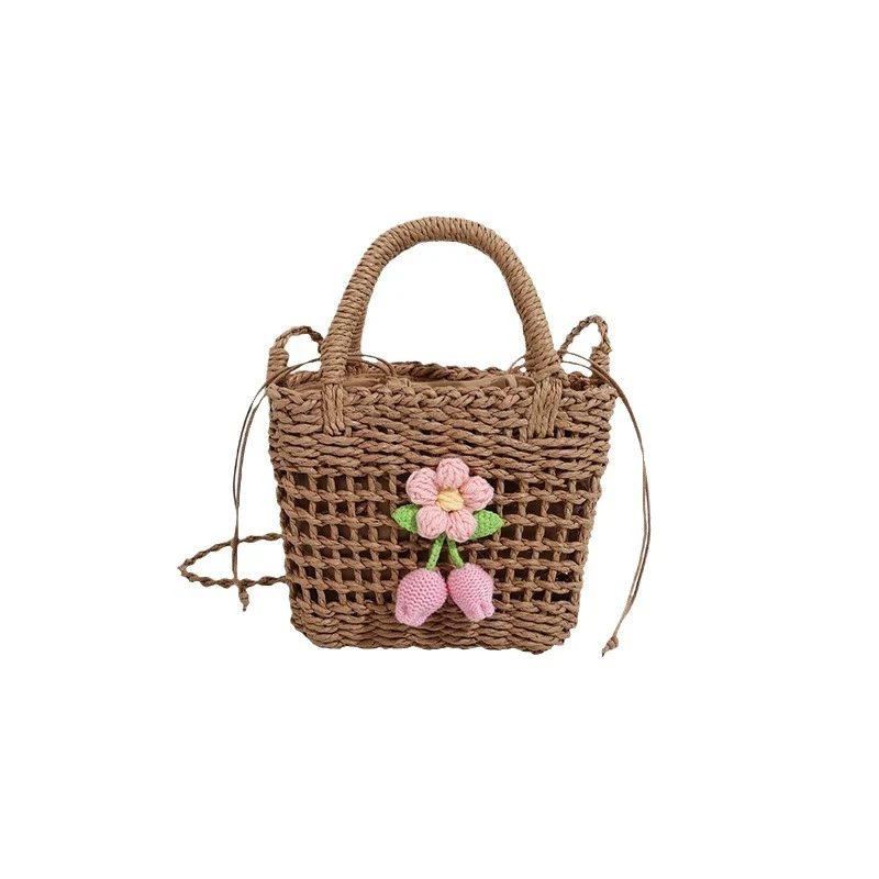 Handgefertigte gehäkelte Blumen-Tasche