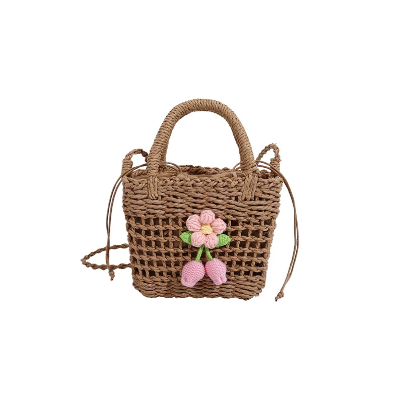 Handgefertigte gehäkelte Blumen-Tasche
