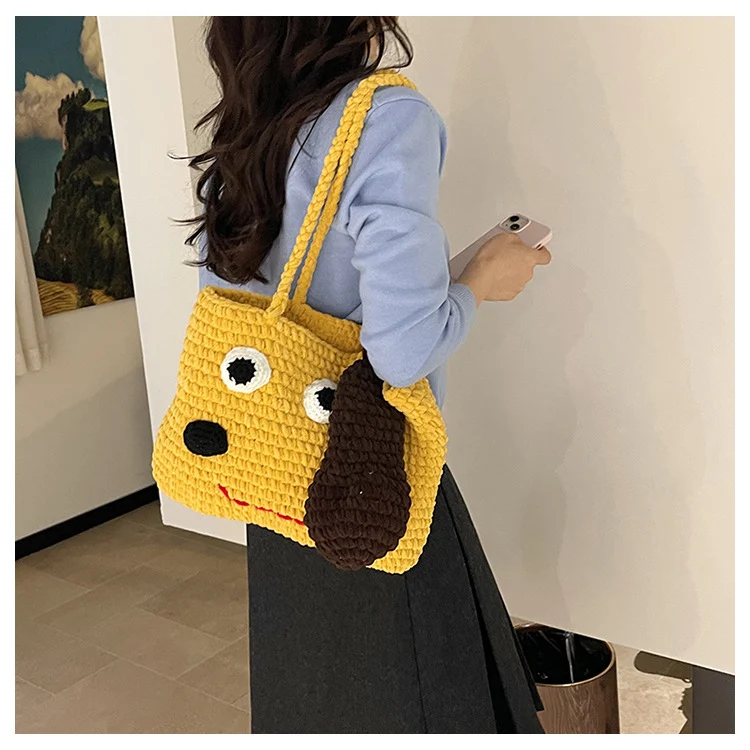 Fun Charakter Häkel Crossbody Bag