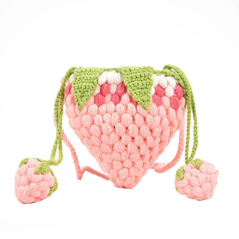Süße Erdbeerförmige Häkel-Handtasche