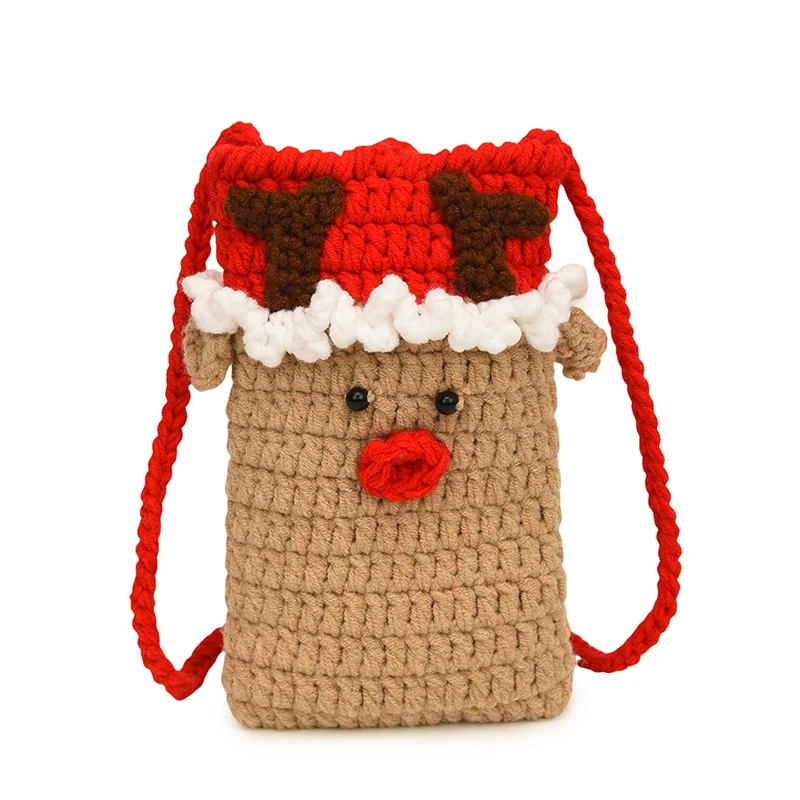 Süßes Weihnachtsmann-Themen Häkel Mini Rucksack