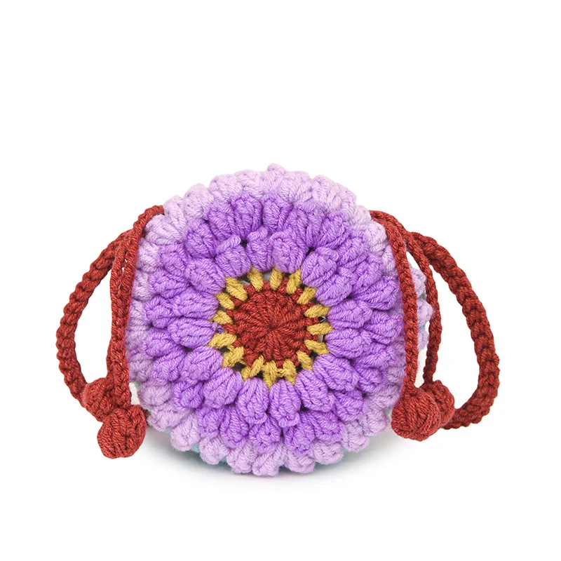 Süße gehäkelte Blumen Mini-Tasche