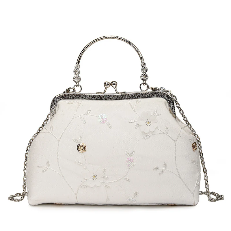 Florale bestickte Abendtasche