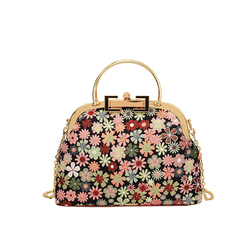 Blumengestickte Abendhandtasche