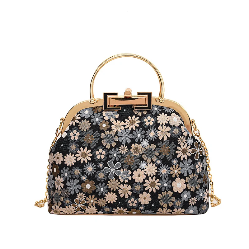 Blumengestickte Abendhandtasche