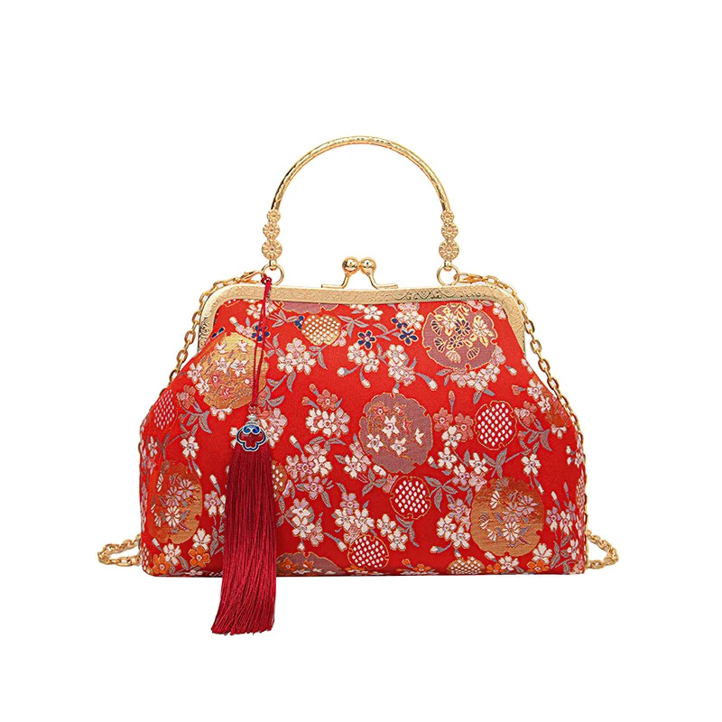 Floral gestickte Abend-Clutch