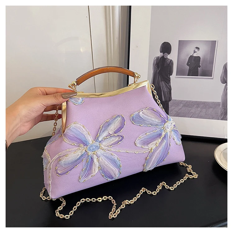 Bestickte florale Handtasche