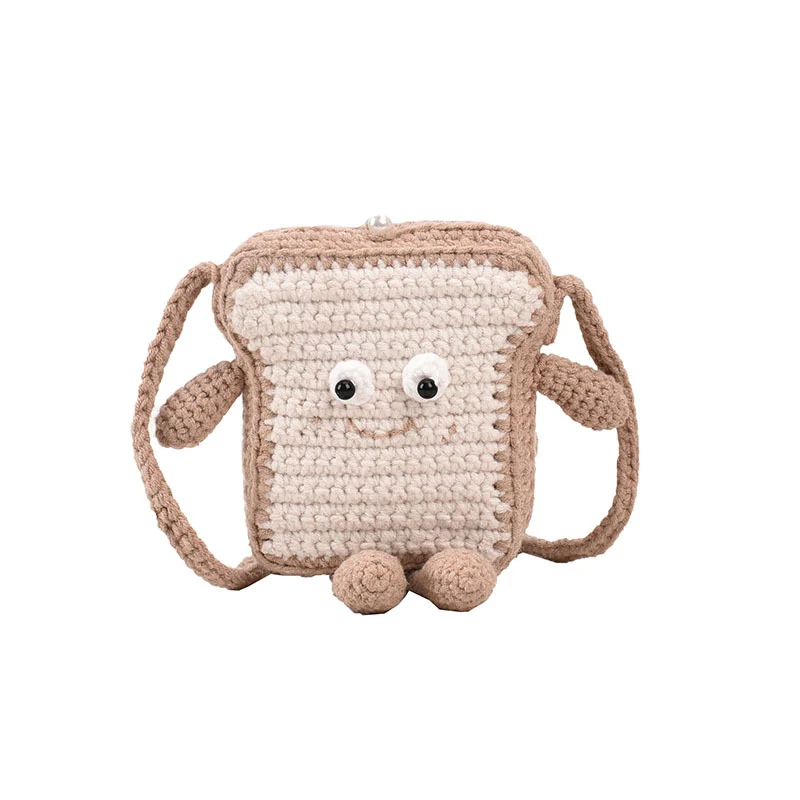 Niedlicher gehäkelter Toast-Themen Mini-Rucksack