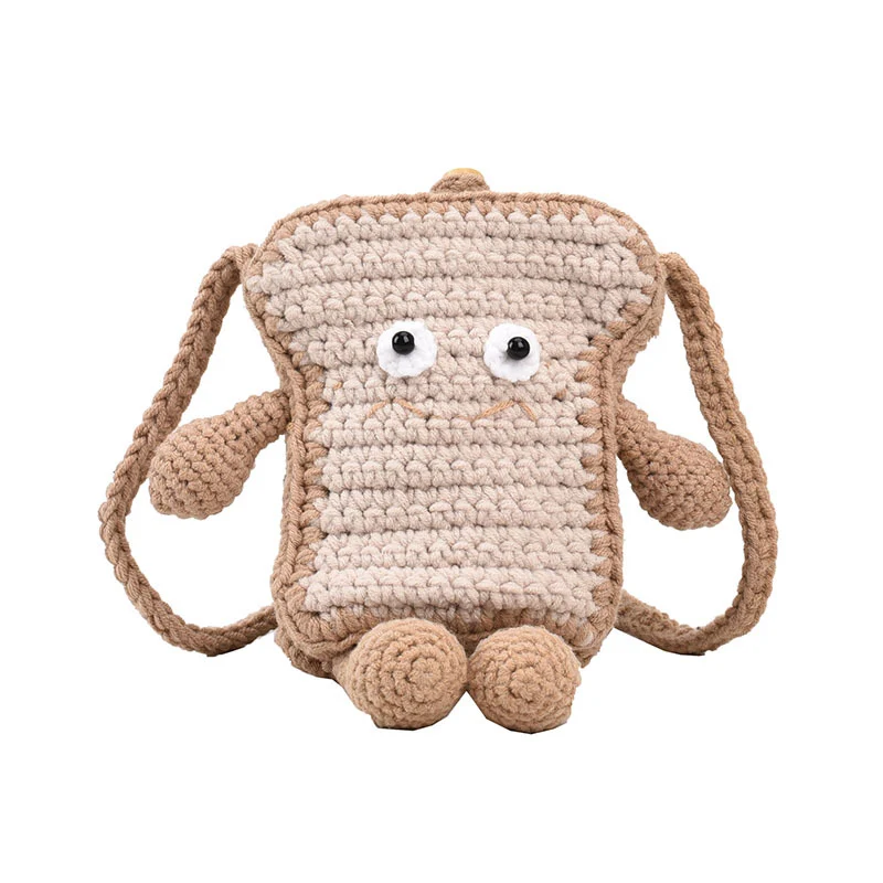 Niedlicher gehäkelter Toast-Themen Mini-Rucksack