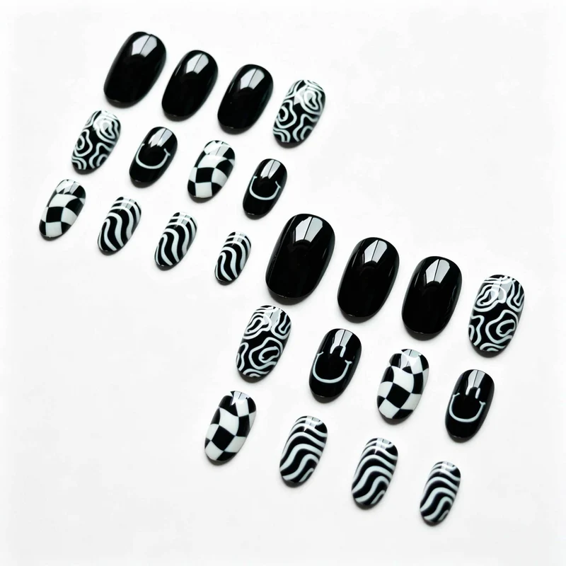 Kreatives Abstraktes Nageldesign-Set