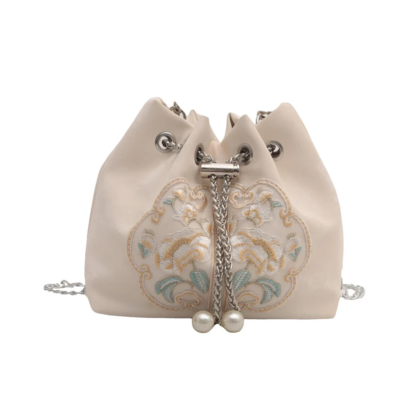 Bestickte Samt-Zughandtasche