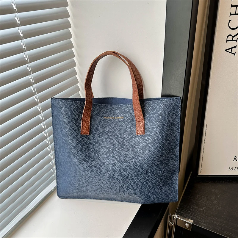 Elegante strukturierte Leder Tote Bag