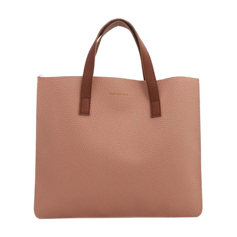 Elegante strukturierte Leder Tote Bag