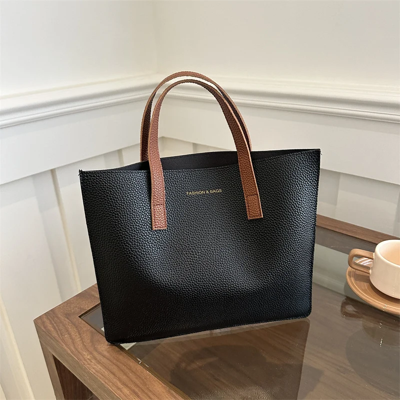 Elegante strukturierte Leder Tote Bag