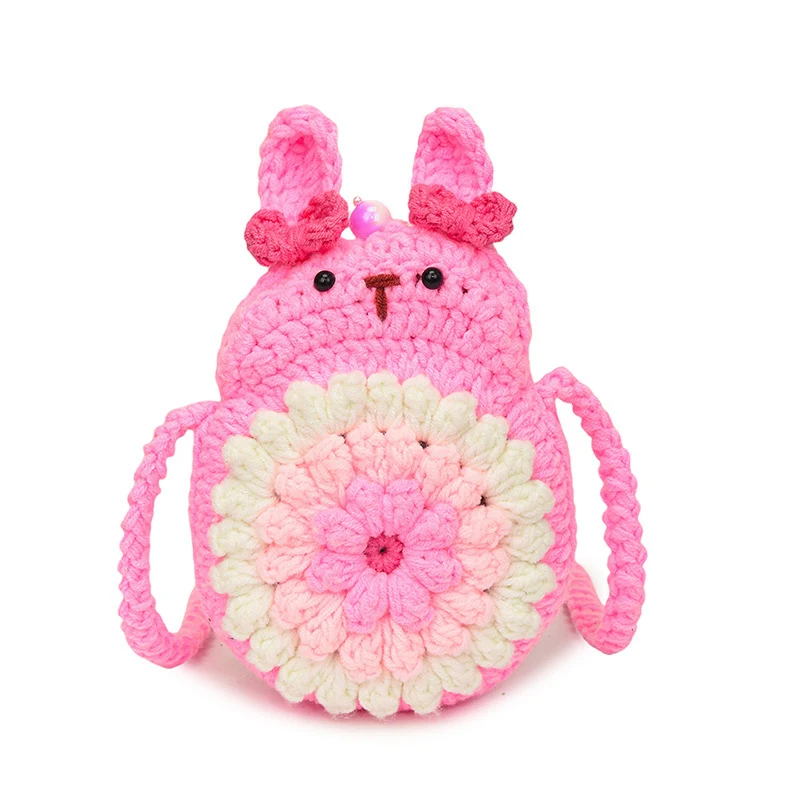 Niedlicher Hase-Themen Häkel Mini Rucksack