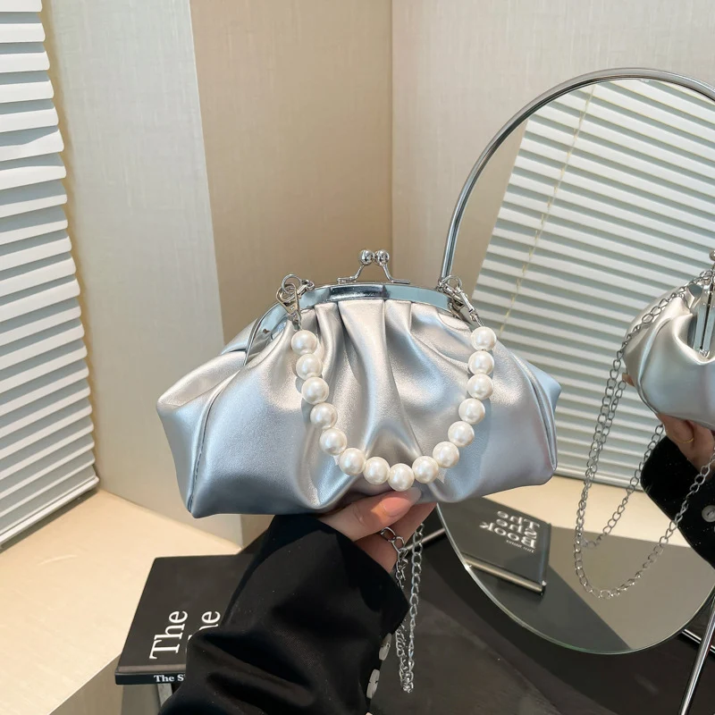 Elegante Perlen-Clutch-Handtasche