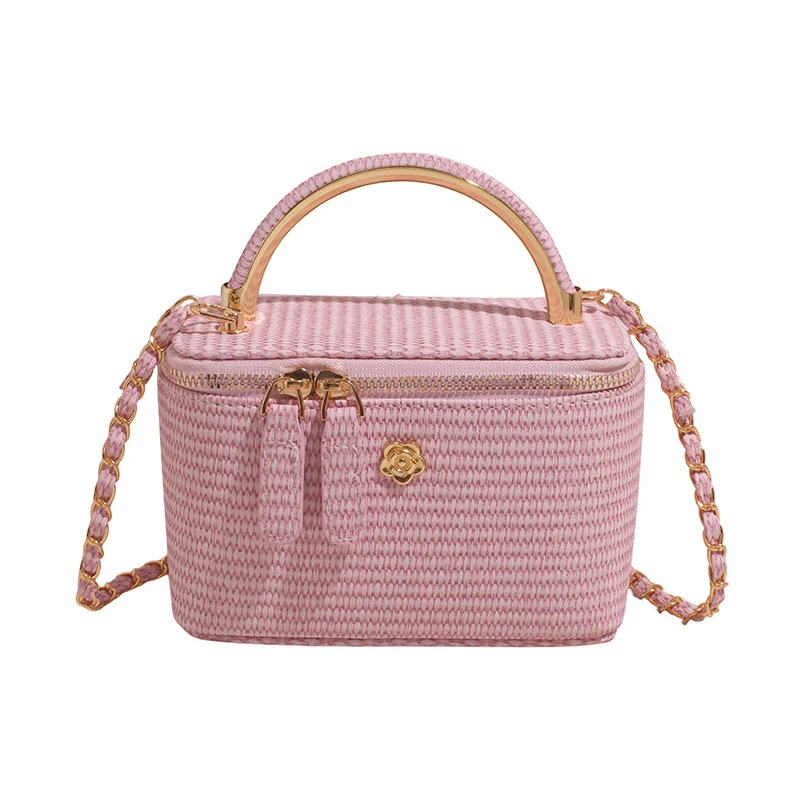 Elegante strukturierte handgewebte Box-Tasche