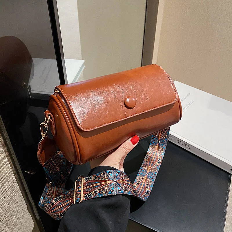 Vintage Roll-Top Handtasche