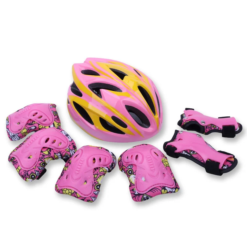 Buntes Fahrradhelm- und Schutzausrüstungsset für Kinder Skanto