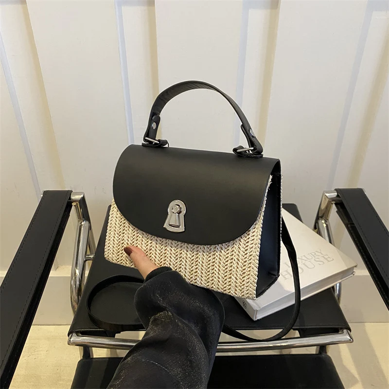 Elegante Handgefertigte Strohtasche