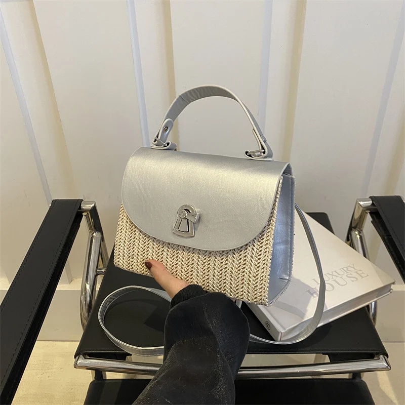 Elegante Handgefertigte Strohtasche