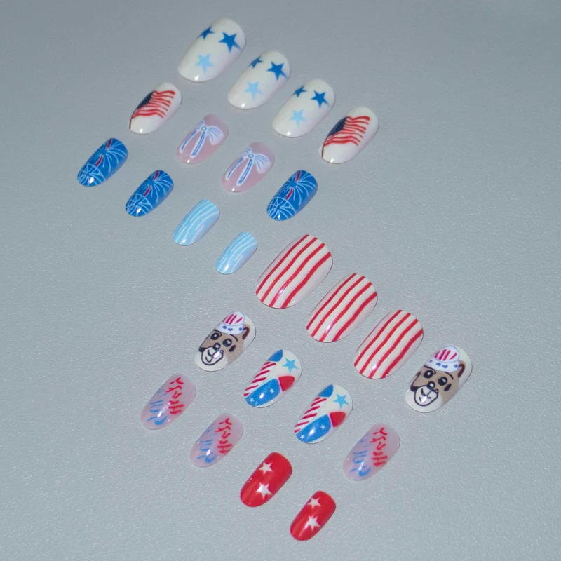 Kreatives Unabhängigkeitstag-Nagelkunst-Set