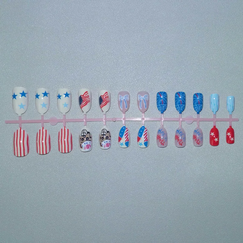 Kreatives Unabhängigkeitstag-Nagelkunst-Set